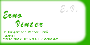 erno vinter business card